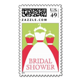 Poppy Red Bridesmaid Dresses Bridal Shower Invite Stamp
