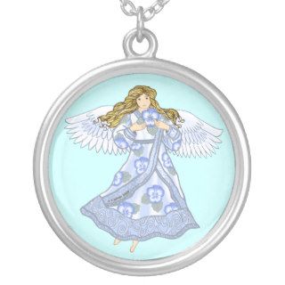 Pansy Angel Personalized Necklace