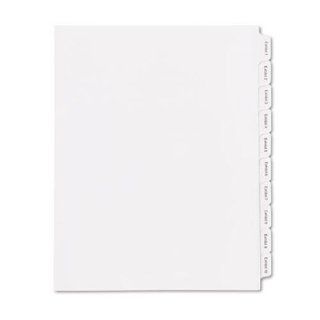 Kleer Fax Letter Size Index Dividers, Collated Exhibit Number Sets, Side Tab, 1/10th Cut, 1 Set per Pack, White, Exhibit 1 Exhibit 25 (91951) : Binder Index Dividers : Office Products