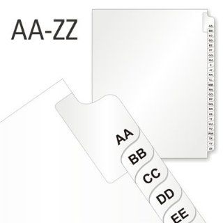 Letters AA ZZ   26 Alphabet Tabs (1 Bank of 26 Letters), Legal Tabs 8.5" x 11" 80# Index (Mylar Reinforced Binding Edge), 8.5" x 11" : Binder Index Dividers : Office Products