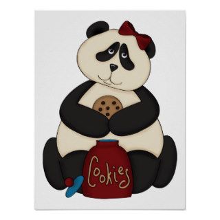 Pouting Panda Bear Baby in Cookie Jar Poster
