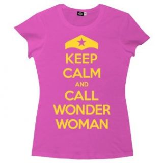 Hank Player 'Keep Calm & Call Wonder Woman' Women's T Shirt at  Womens Clothing store: Fashion T Shirts