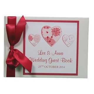 personalised romance wedding guest book by dreams to reality design ltd
