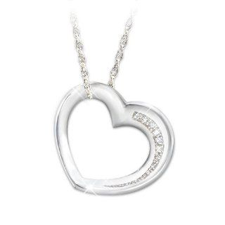 My Daughter Have I Told You Lately Sterling Silver And Diamond Heart Shaped Pendant Necklace by The Bradford Exchange: Jewelry