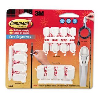 Command Products   Command   Cord Organizer Multi Pack, White   Sold As 1 Pack   For work or home offices and entertainment areas.   Keeps cords out of the way.   Ideal for organizing multiple cord sizes.