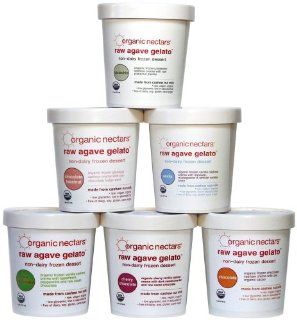 Organic Nectars Raw Agave Gelato Variety Pack, 16 Ounce Units (Pack of 8)  Grocery & Gourmet Food