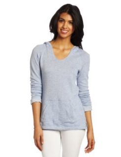 Calvin Klein Performance Women's Hooded Pullover Top, Chambray Heather, Small: Clothing