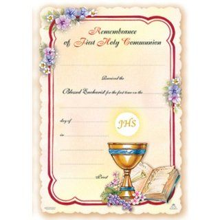 100 First Communion Certificates: 7" x 10.5", Die Cut, Four Color Part Processing, Gold Leaf, Made in Italy! : Blank Certificates : Office Products
