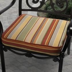 Kate Orange Stripe Outdoor Cushion with P. Kaufmann Fabric Outdoor Cushions & Pillows