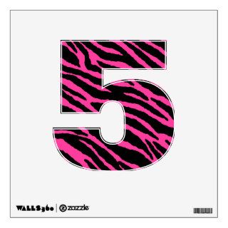 Pink Zebra Number 5 Wall Decal