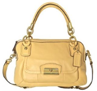 Coach Buttercup Yellow Leather Kristin Double Zip Satchel Bag Handbag 22304: Shoes