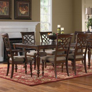 Standard Furniture Woodmont 7 Piece Leg Dining Room Set W/ Arm Chairs: Home & Kitchen