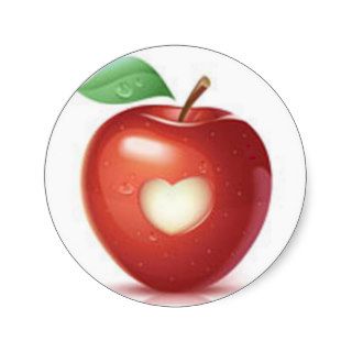 Apple heart stickers
