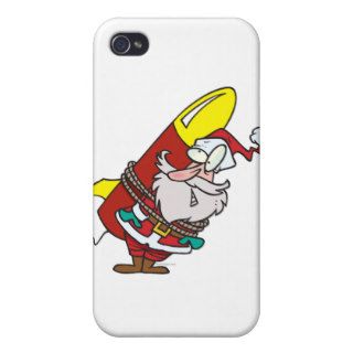 funny rocket santa claus cartoon iPhone 4/4S case