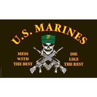 U.S. Marines Mess With The Best Die Like The Rest Flag 3ft x 5ft : Outdoor Flags : Patio, Lawn & Garden