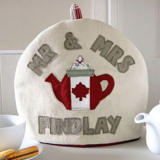 personalised canadian flag tea cosy by milly and pip