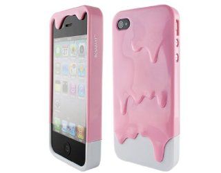 MELT 3D Case EIS Hlle Tasche Schale Etui Cover Schutzfolie fr iPhone 4 & 4S Rosa wei: Elektronik