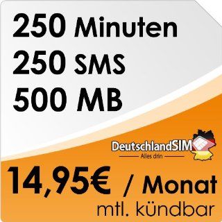 DeutschlandSIM SMART 250 monatlich kndbar O2 Netz: Elektronik