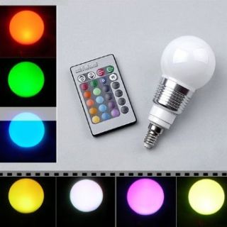 tinxi E14 RGB LED Lampe Birne Licht Leuchtmittel 16 Farbe Farbwechsel mit Fernbedienung / 3W 85 265V: Beleuchtung