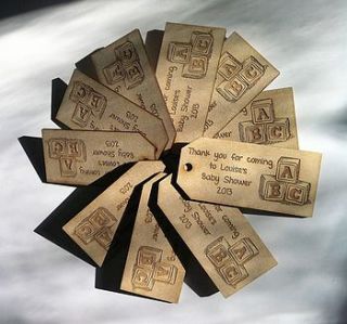 set of personalised wooden gift tags by auntie mims