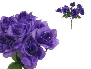 252 Silk Open Roses Wedding Flowers Bouquets   Purple   Artificial Flowers