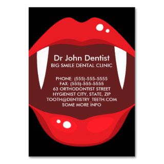 Funny vampire teeth dental, dentist business card