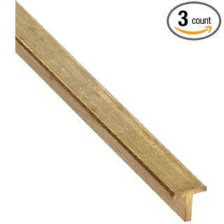 260 Brass T Bar, Unpolished (Mill) Finish, 1/2 to 3/4 Hard Temper, Precision Tolerance, Squared Corners, 1/16" x 1/16" Leg Lengths, 0.014" Wall Thickness, 36" Length (Pack of 3): Brass Metal Raw Materials: Industrial & Scientific