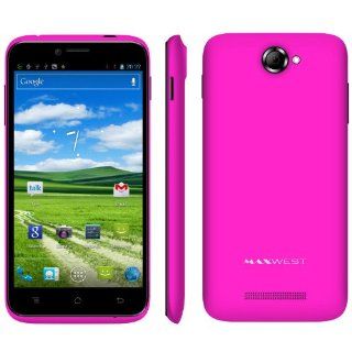 Maxwest Orbit Z50 5" Cinematic Screen Unlocked Android 4.1 OS 3G T Mobile & AT T, Quad Band, Dual Sim, Qualcomm Snapdragon Processor with Phone case   PINK   No Warranty: Cell Phones & Accessories