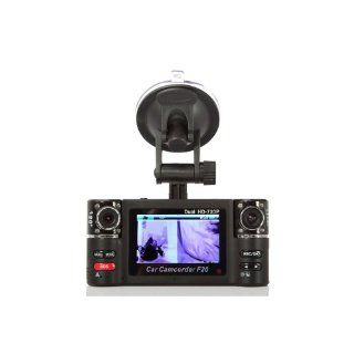 Ghope 720P H.264 Dual Lens 2 Lens Motion Detection IR Nightvision 2.7" (16:9) TFT LCD Screen F20 Car Vehicle Video Recorder DVR with Remote Control ,USB 2.0 Slot,72 degree & 120 Degree Wide View Angle,Support HDMI and TV output: GPS & Navigati