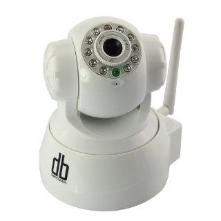 DBPOWER VA033K Indoor Wireless Pan & Tilt IP/Network Camera with 5 Meter Night Vision and 3.6mm Lens (Pan Coverage270,Tilt Coverage120),Fixed Iris, IEEE 802.11b/g,10pcs 850nm Infrared LEDs,CMOS Sensor, F 3.6mm F2.0 (IR Lens),without IR CUT (White
