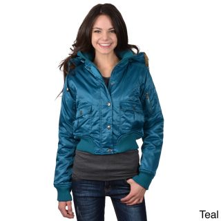 Greenlander Greenlander Womens Juniors Faux Fur Trimmed Hoodie Jacket Blue Size M (5 : 7)