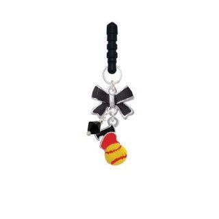 I love Softball   Red Heart Black Emma Bow Phone Candy Charm: Cell Phones & Accessories