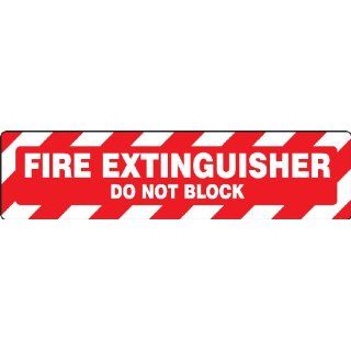 Accuform Signs PSR273 Slip Gard Adhesive Vinyl Step Style Floor Sign, Legend "FIRE EXTINGUISHER DO NOT BLOCK", 24" Width x 6" Length, Red on White: Industrial Floor Warning Signs: Industrial & Scientific