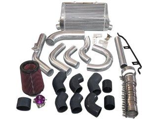 Cxracing Intercooler + Piping Kit BOV Turbo Air Filter For 98 05 Lexus IS300 2JZ GE NA T Black Hoses: Automotive