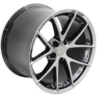 18" Fits Chevrolet   Corvette C6 Spyder Style Replica Wheel   PVD Black Chrome 18x9.5 Automotive