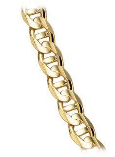 Men's 14k Yellow Gold 6mm Italian Mariner Chain Necklace, 20": Jewelry