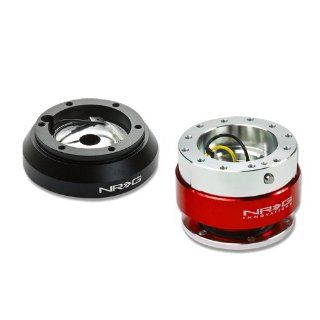 NRG SRK 160H+100RD, NRG Innovations Steering Wheel 6 Hole Aluminum Ball Bearing Short Hub Adapter with Gen 1.0 Red Quick Release SRK 160H: Automotive