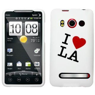 HTC EVO 4G LTE SNAP ON COVER CASE I LOVE LA RUBBERIZED: Cell Phones & Accessories