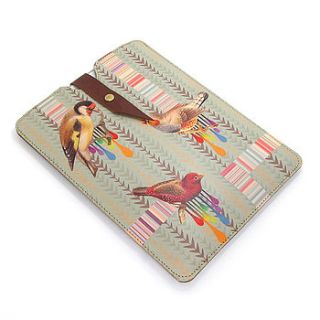leather bird and stripe ipad mini case by tovi sorga