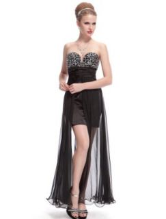 Ever Pretty Sexy Strapless Sequined Bust Ruched Waist Slitted Cocktail Dress 09984