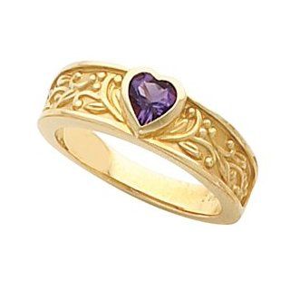 Ann Harrington Jewelry 14k Yellow Gold 5x5 mm Heart Bezel Leaf Design Ring Setting Jewelry