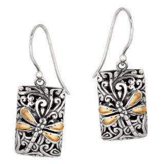 Designer Phillip Gavriel 18k Gold & Silver Collection Dragonfly Zen Collection Fancy Earrings: Dangle Earrings: Jewelry