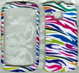 white multi zebra rubberized Samsung Double Time I857 Sprint phone Case: Cell Phones & Accessories
