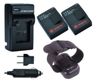 Smatree Battery(1200mAh x 2 Packs) + Charger kits + WiFi Remote Wrist Strap (Black) for GoPro HD HERO3, AHDBT 201, AHDBT 301  Camera And Camcorder Battery Chargers  Camera & Photo