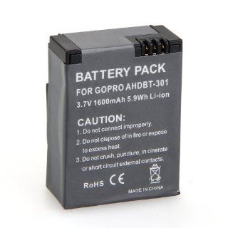 AHDBT 301 1600mAh Rechargeable Li ion Battery For Gopro HD Hero 3 Camera : Digital Camera Batteries : Camera & Photo