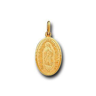 14K Solid Yellow Gold Virgin Guadalupe Charm Pendant IceNGold Jewelry