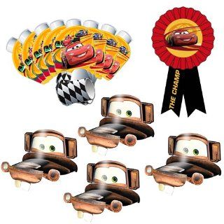 Disney Cars 2 Party Favor Pack Including Blowouts, Award Ribbon and Party Hats Toys & Games
