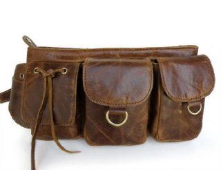 FOLINPROS B301 Excellent Genuine Leather Unisex Waist Bag Fanny Pack Purse Chocolate: Computers & Accessories