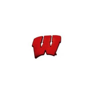 University of Wisconsin Badgers "W" Red Logo NCAA College Chrome Plated Premium Metal Car Truck Motorcycle Emblem : Automotive Decorative Emblems : Sports & Outdoors