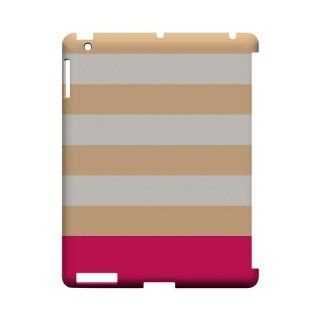 [Geeks Designer Line] Pink Candy Stripes w/ Pink Bar Apple iPad 2nd Gen Plastic Case Cover [Anti Slip] Supports Premium High Definition Anti Scratch Screen Protector; Durable Fashion Snap on Hard Case; Coolest Ultra Slim Case Cover for iPad 2nd Gen Support